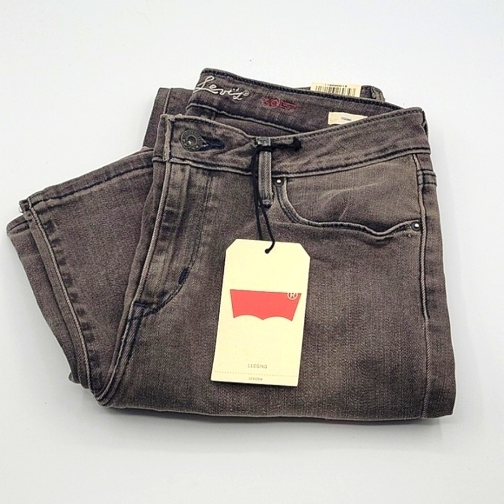 LEVIS NWT Jeans Ankle Fit Leggings Charcoal Denim 30 x 30